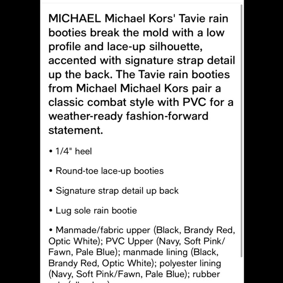 Michael Kors Women's Tavie Lug Sole Lace-Up Rain Booties - Picture 4 of 13